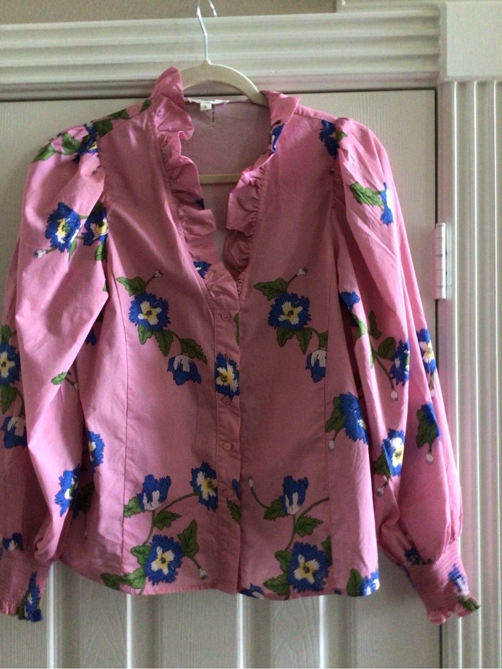 entro Pink Floral Ruffle Blouse - Picture 1 of 2